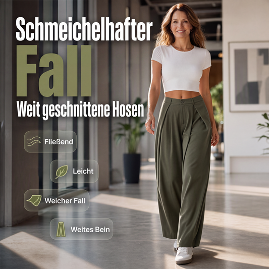📢📢50%Rabatt!!!🎉✨Damen Plisseehosen mit weitem Bein – Fließender Plissee-Look, weiter Schnitt & vielseitig kombinierbar