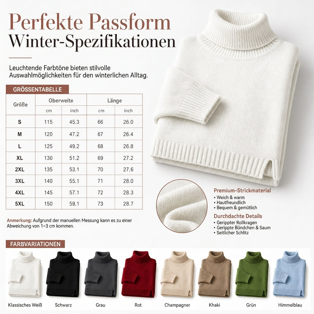 Damen Grobstrick-Pullover mit lockerem Schnitt und Rollkragen