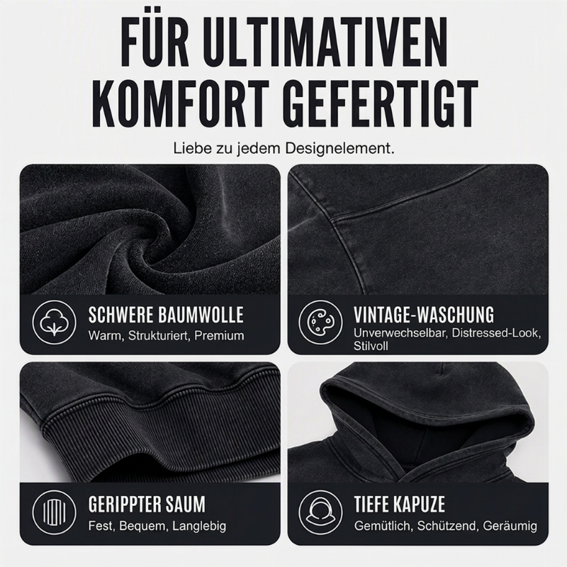 📢🎉50%Rabatt!!!🛍️✨Unisex Casual Oversized Hoodie mit Acid-Wash-Effekt