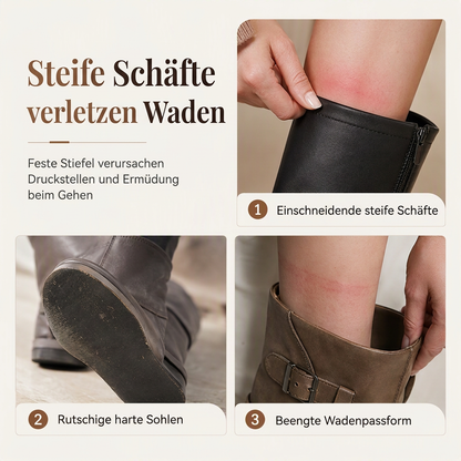 👢 Damen Schnürstiefeletten mit weitem Schaft | Kein Einengen, kein unbequemer Sitz – Weites Schaftdesign, mittelhohe Stiefeletten & praktisch für den Alltag ✨