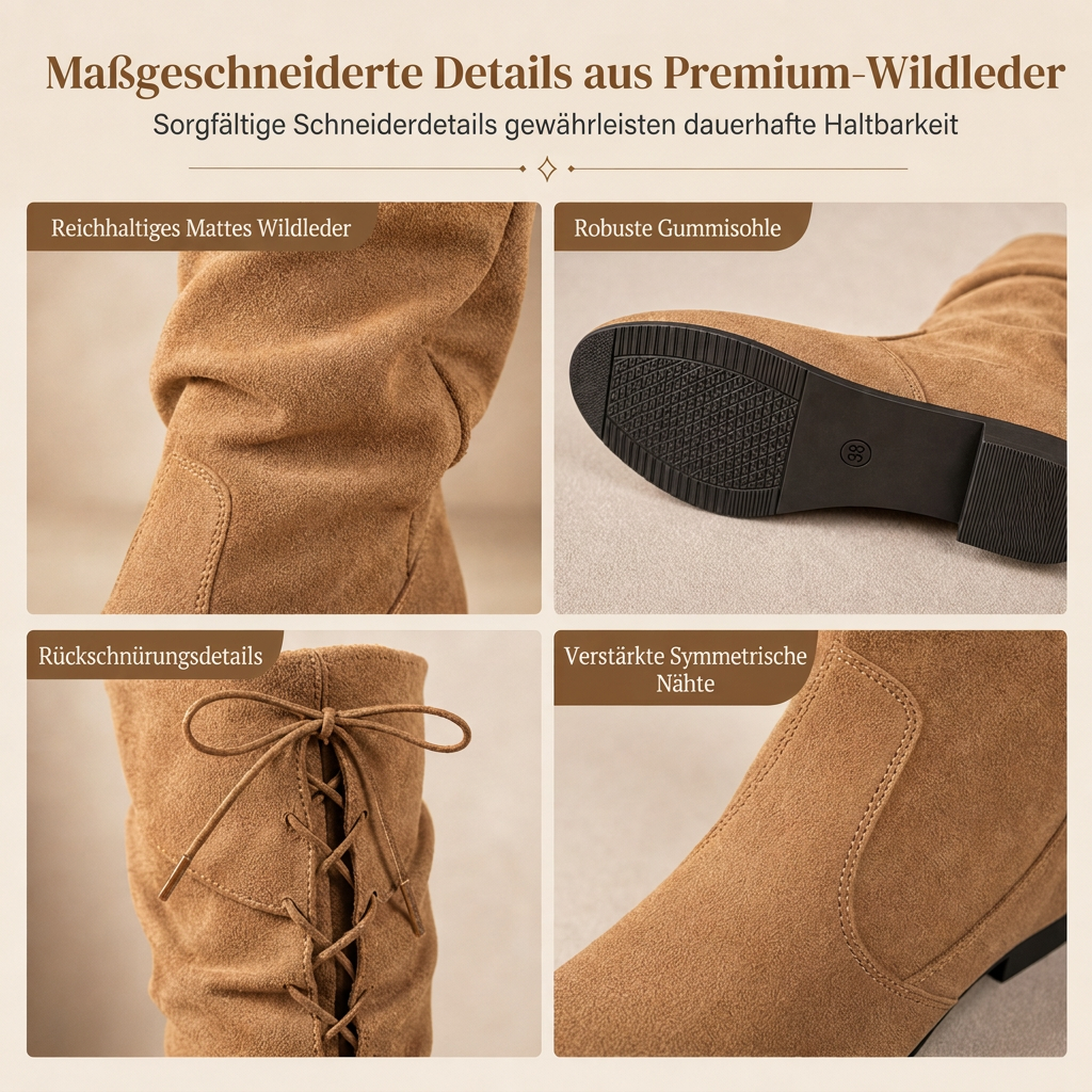 👢 Damen Schnürstiefeletten mit weitem Schaft | Kein Einengen, kein unbequemer Sitz – Weites Schaftdesign, mittelhohe Stiefeletten & praktisch für den Alltag ✨