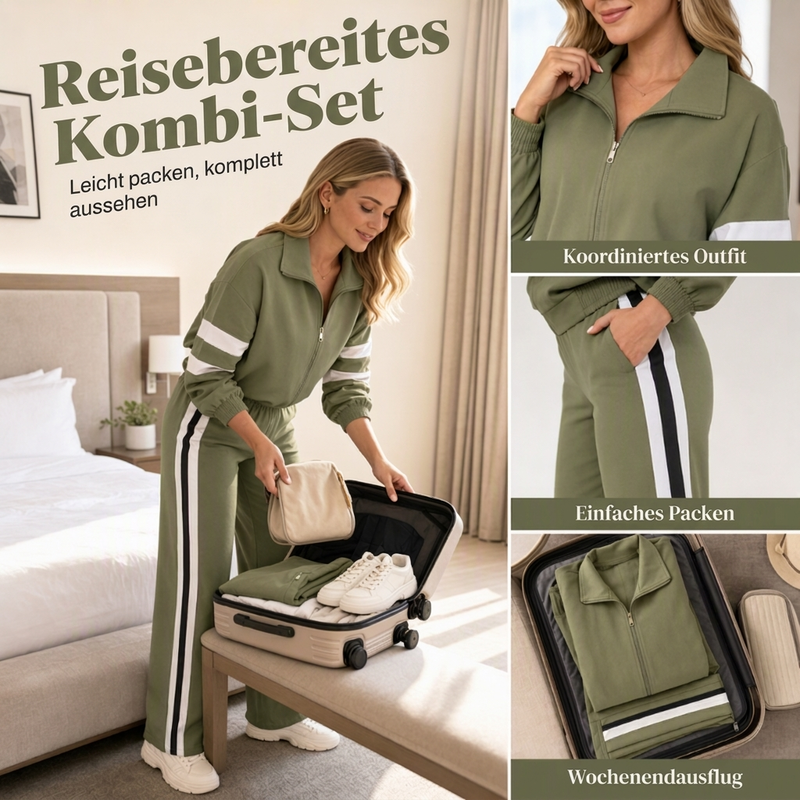 📢🎉50%Rabatt!!!🛍️✨ Damen-Casual-Sweatshirt & Weithosen-Set – Bequem, lässig & immer passend