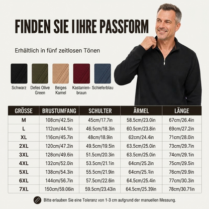 🧨 Bestseller ist zurück – alle, die beim letzten Mal leer ausgingen, jetzt zugreifen! Herren Halb-Reißverschluss Warm Futter Geripptes Sweatshirt