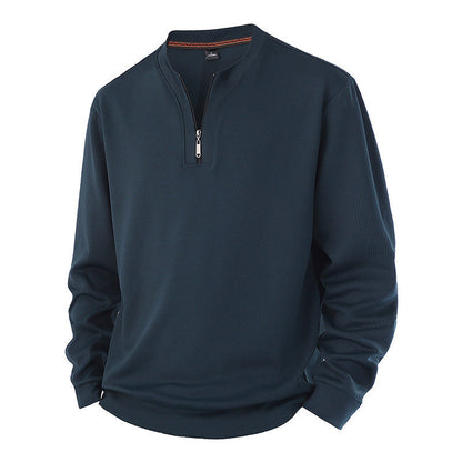 🧨 Bestseller ist zurück – alle, die beim letzten Mal leer ausgingen, jetzt zugreifen! Herren Halb-Reißverschluss Warm Futter Geripptes Sweatshirt
