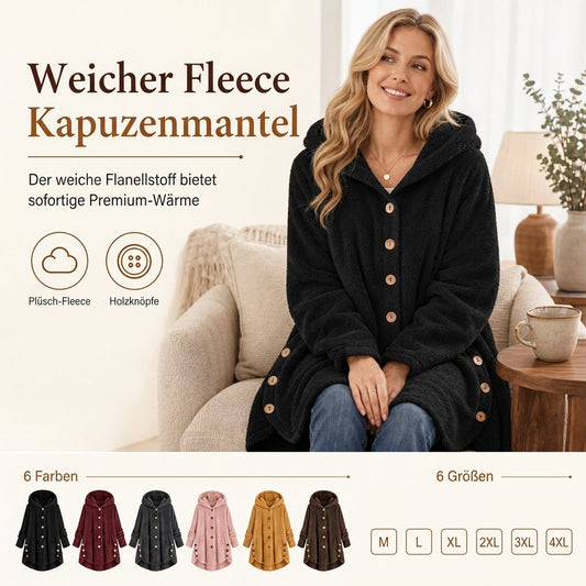 📢📢 50% Rabatt – Nur heute! 🧥✨ Damen Winter Einfarbiger asymmetrischer Knopf Plüsch Fleece Mantel