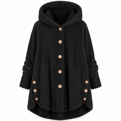📢📢 50% Rabatt – Nur heute! 🧥✨ Damen Winter Einfarbiger asymmetrischer Knopf Plüsch Fleece Mantel