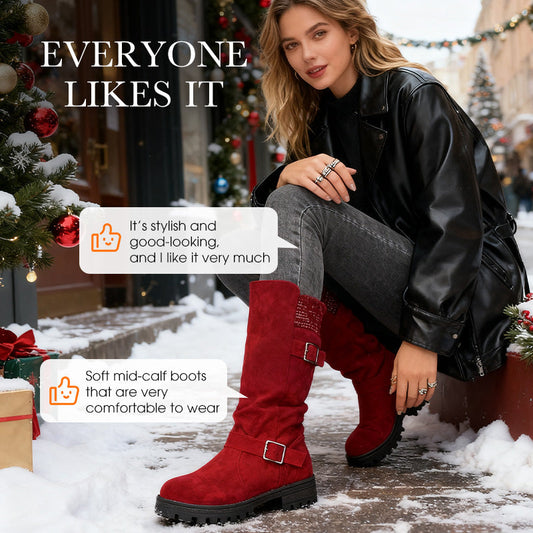 🎅 50 % Rabatt! Festliche Vorratssale👢Damen Slouchy Boots bis zur mittleren Wade🎁