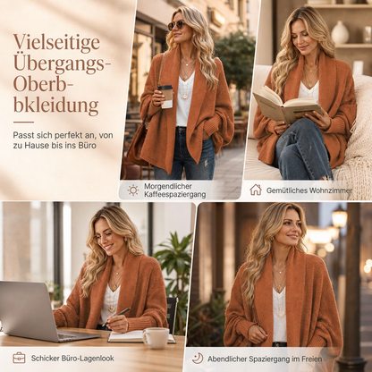 📢🎉50%Rabatt!!!🛍️✨Damen lockere Strickjacke mit Fledermausärmeln, offener Front, Überwurf für Herbst und Winter