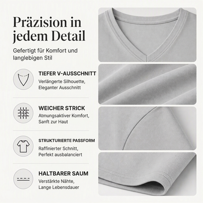 🌿 Lässig & feminin – Langarmshirt mit V-Ausschnitt – Weicher Stoff, lockerer Schnitt & vielseitig kombinierbar – Jetzt 50% Rabatt!