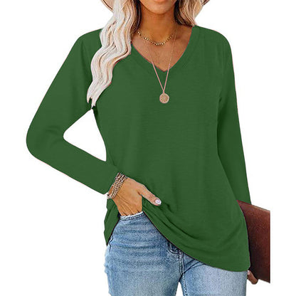 🌿 Lässig & feminin – Langarmshirt mit V-Ausschnitt – Weicher Stoff, lockerer Schnitt & vielseitig kombinierbar – Jetzt 50% Rabatt!
