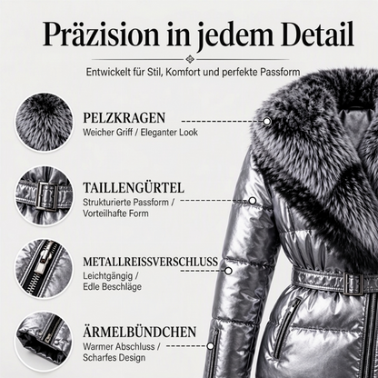 📢50%Rabatt!!!✨Gesteppte Damenjacke mit Kunstfellkragen