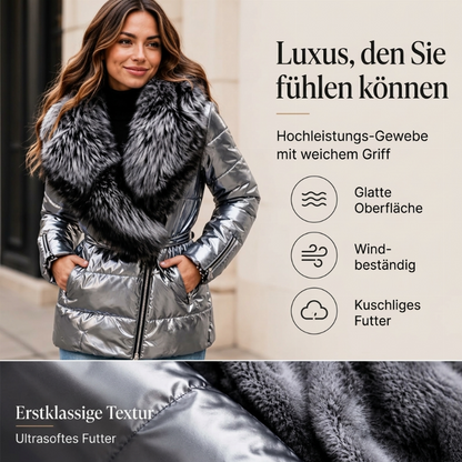📢50%Rabatt!!!✨Gesteppte Damenjacke mit Kunstfellkragen