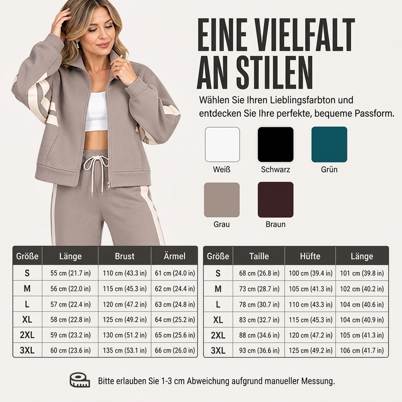 🚨 Letzte Chance – 50% Rabatt! ⏳ Sportliches 2-Teile-Streifen-Set für Damen