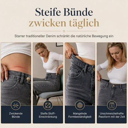 🙌 50% Wiederkaufquote – Qualität überzeugt! High-Waist Jeans mit weiter Beinform, Stretch-Denim und dekorativen Knöpfen