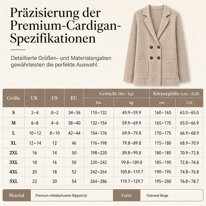 📢📢50%Rabatt!!!🎉✨Damen zweireihige Rippstrick-Strickjacke mit Taschen und Reverskragen