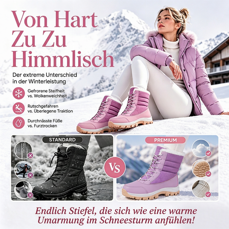 🔥 50% RABATT ❄️ Wasserdichte, plüschgefütterte Schnee-Stiefeletten für Damen – wadenhoch