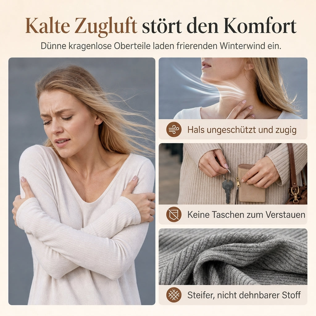 📢🎉50%Rabatt!!!🛍️✨Damen Langarmshirt mit lockerem Sitz, Mock-Neck-Kragen
