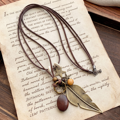 🔥Heißer Verkauf 50% Rabatt🔥📿🪶Vintage Boho Feather Pendant Necklace🎁