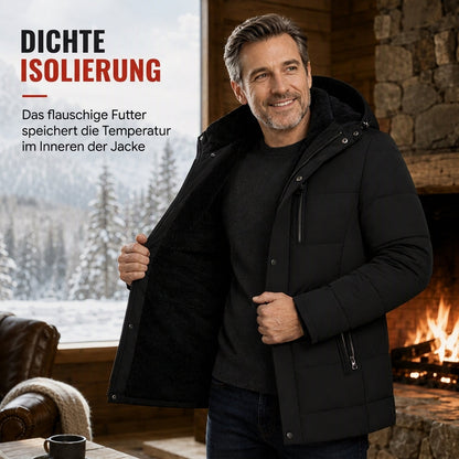 🎯 50% Rabatt + Gratis Versand! 🚚 Herren mittellange wattierte Winterjacke, business-elegant & lässig, für Männer mittleren Alters