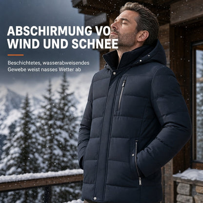 🎯 50% Rabatt + Gratis Versand! 🚚 Herren mittellange wattierte Winterjacke, business-elegant & lässig, für Männer mittleren Alters