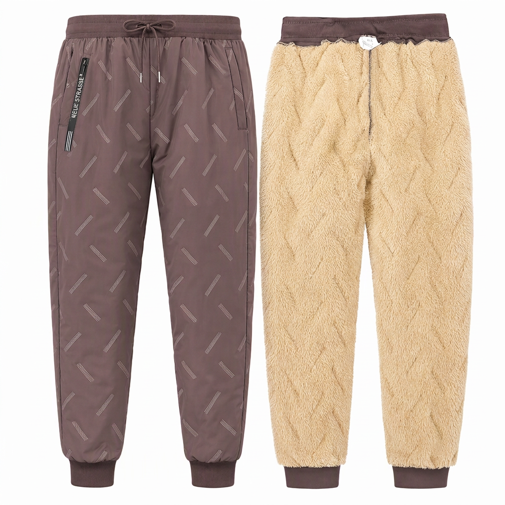 💥50% Rabatt! Nur heute!💥Unisex-Jogginghose mit lockerem Schnitt und Sherpa-Fleecefutter, warme Winter-Freizeithose mit Reißverschlusstaschen