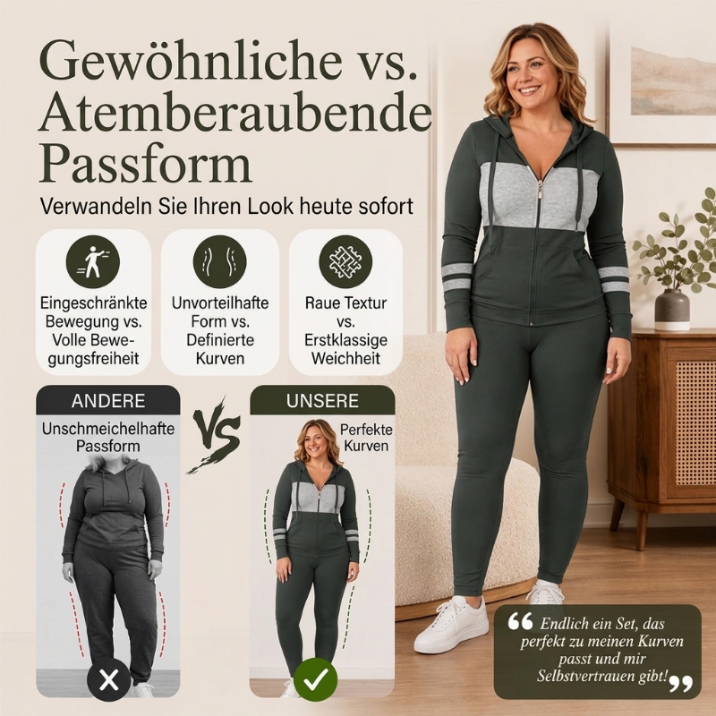 🧥 2-teiliges Damen-Set – Kapuzen-Sweatshirt & Hose