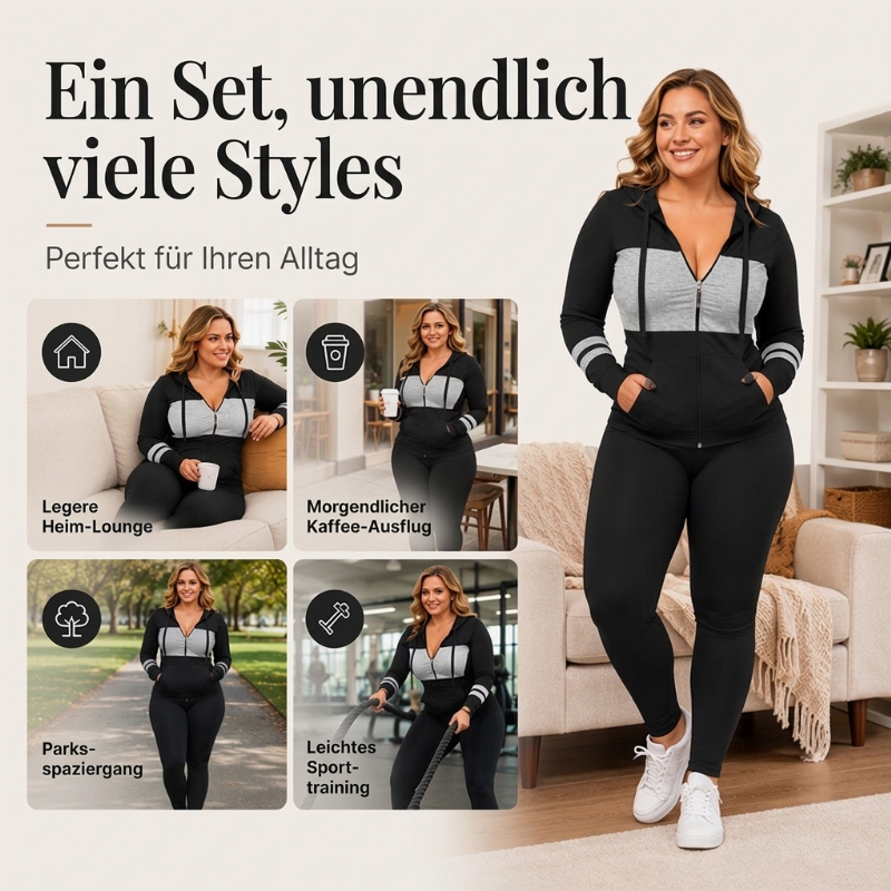 🧥 2-teiliges Damen-Set – Kapuzen-Sweatshirt & Hose