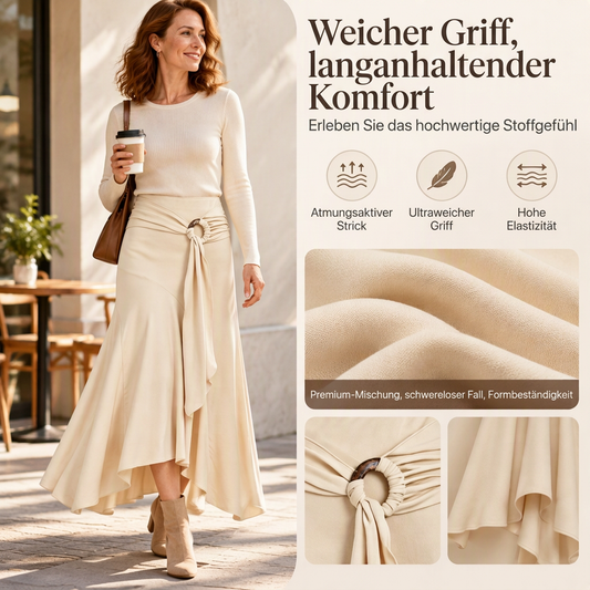 🎁Neu eingetroffen!🎁 Damen Midirock mit O-Ring-Bindung, unregelmäßigem Fischschwanz-Design