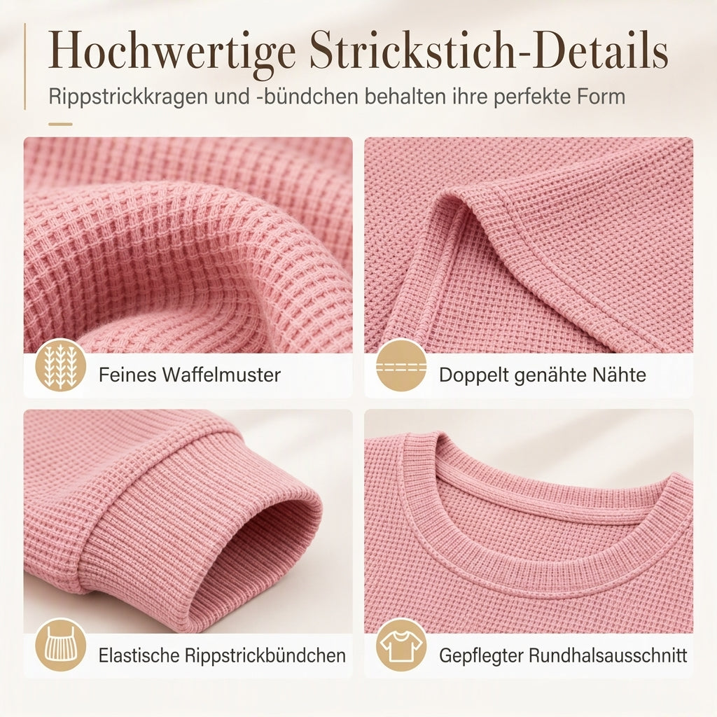 📢🎉50%Rabatt!!!🛍️✨Lässiges lockeres Waffelstrick-Top für Damen