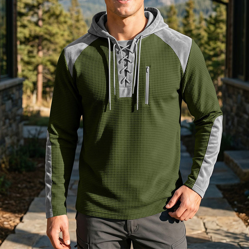 📢📢Räumungsverkauf!!!🎉✨Herren-Strickhoodie im Color-Block-Design, lässiger Stil