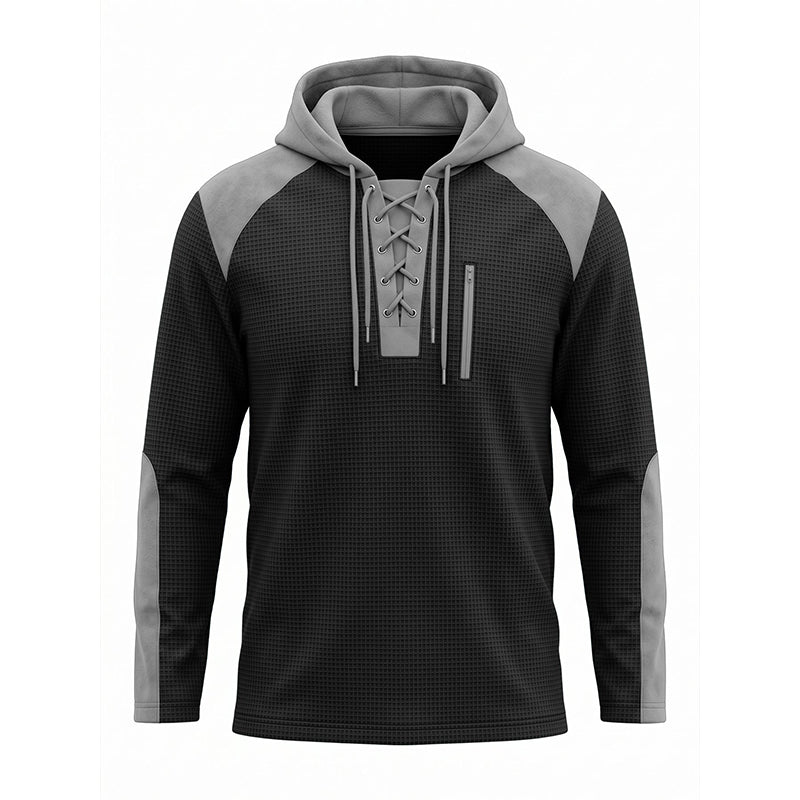 📢📢Räumungsverkauf!!!🎉✨Herren-Strickhoodie im Color-Block-Design, lässiger Stil