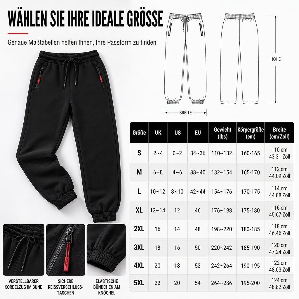 📢 Letzter Tag: 50% Rabatt ⏳ Damen Winter-Jogginghose mit Fleecefutter und Reißverschlusstaschen