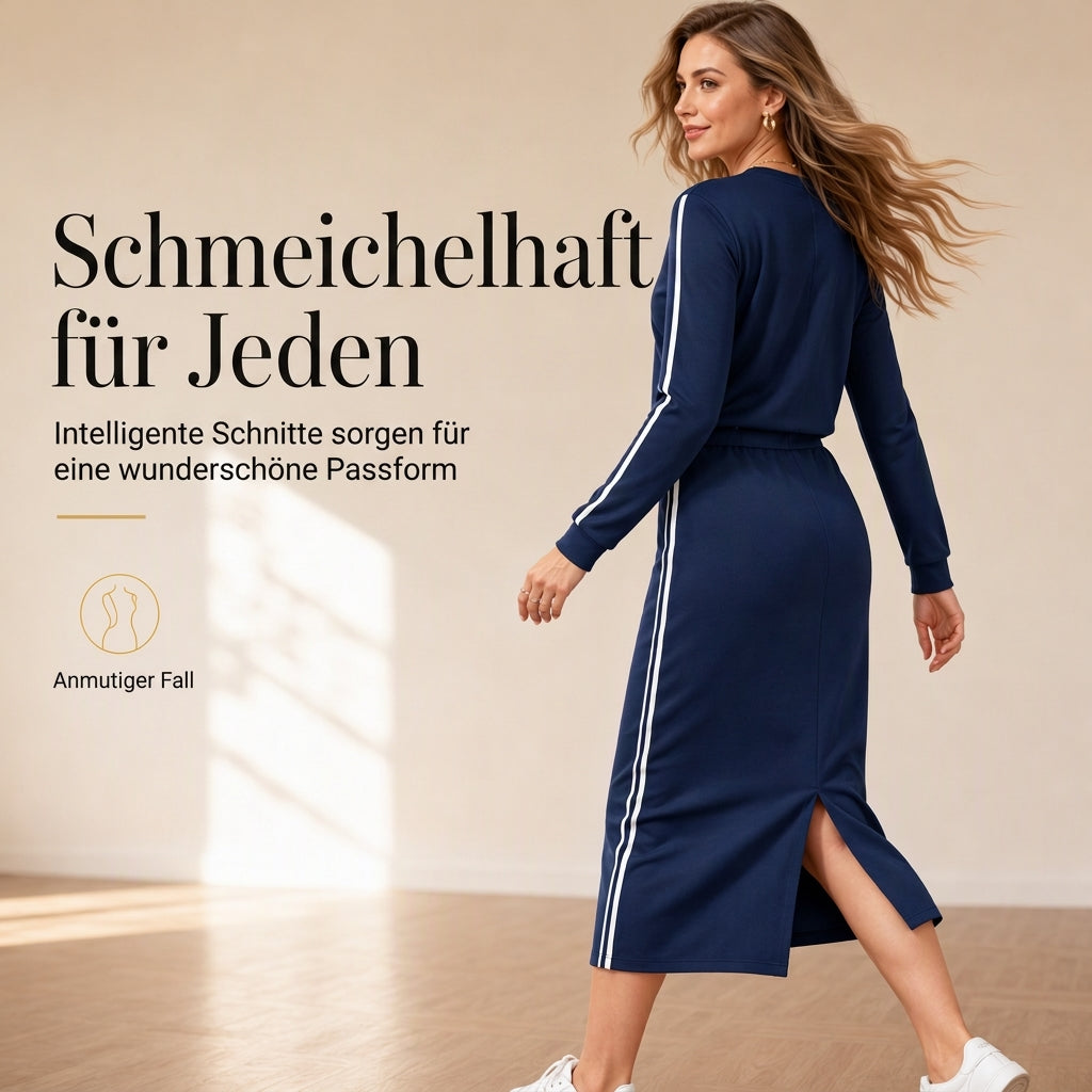 💞Nur für kurze Zeit!💞 Lange Pullover für Frauen, langärmeliger Rundhals-Pullover, casual einfarbig,Patchwork Oberteil für Herbst und Winter