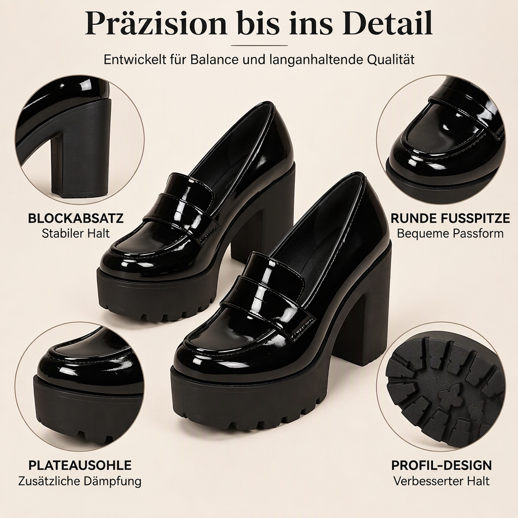 ⏳ Nur noch heute: 50% Rabatt! 🚨 Damen-Loafer mit Plateau-Sohle & klobigem Absatz – bequem & stylish