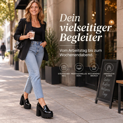 ⏳ Nur noch heute: 50% Rabatt! 🚨 Damen-Loafer mit Plateau-Sohle & klobigem Absatz – bequem & stylish