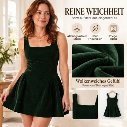 🎁Neu eingetroffen: 50% Rabatt!  Damen Samtkleid mit quadratischem Ausschnitt und ärmellos