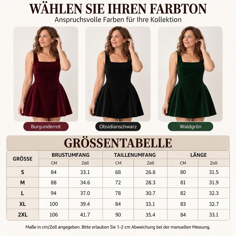 🎁Neu eingetroffen: 50% Rabatt!  Damen Samtkleid mit quadratischem Ausschnitt und ärmellos
