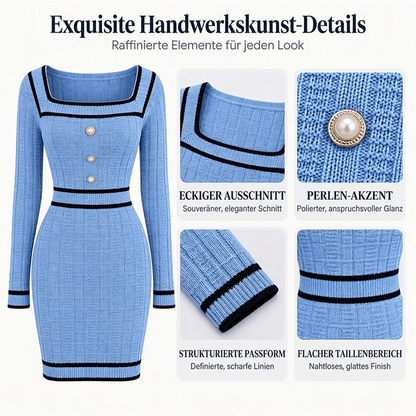 ⏰ Countdown läuft – 50% nur noch 3 Tage!  Elegantes körperbetontes Damenstrickkleid mit quadratischem Ausschnitt