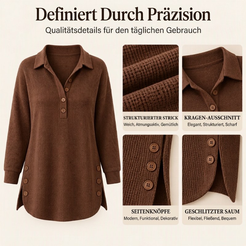 Damen-Langarmoberteil aus Waffelstrick