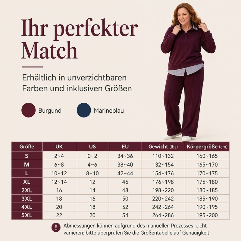 Damen Zweiteiliges Sweatshirt- und Hosen-Set mit Fake-Look