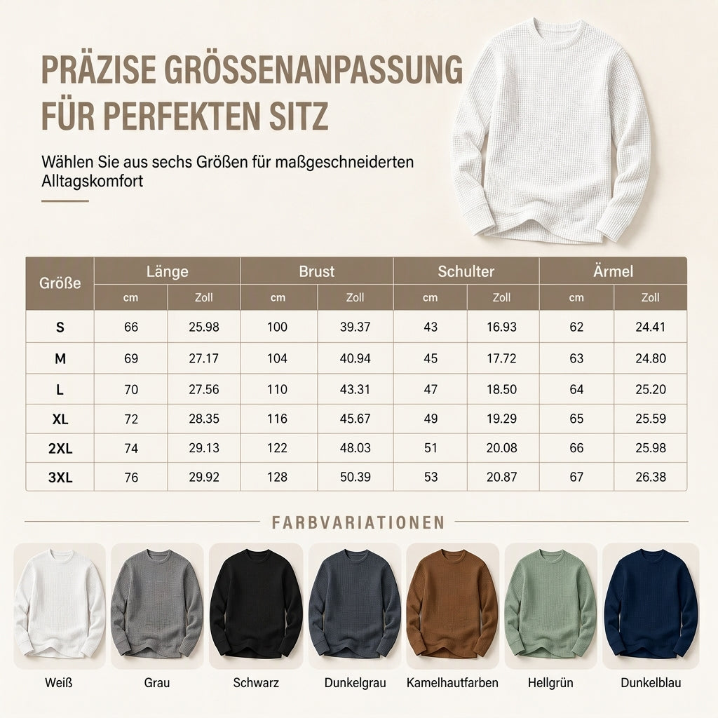 🔥Beliebtes Produkt ！✨Freizeit-Sweatshirt für Herren, schmal geschnitten, Rundhalsausschnitt, langärmelig
