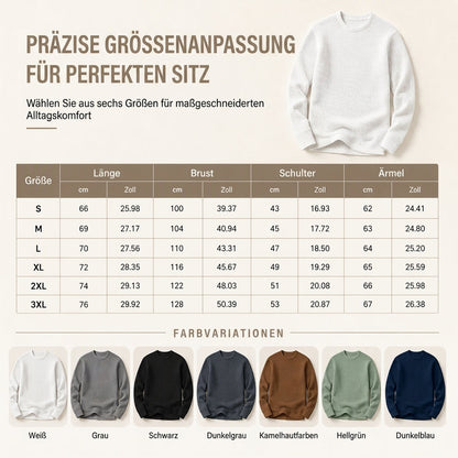🔥Beliebtes Produkt ！✨Freizeit-Sweatshirt für Herren, schmal geschnitten, Rundhalsausschnitt, langärmelig