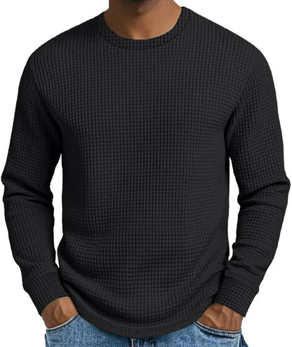 🔥Beliebtes Produkt ！✨Freizeit-Sweatshirt für Herren, schmal geschnitten, Rundhalsausschnitt, langärmelig