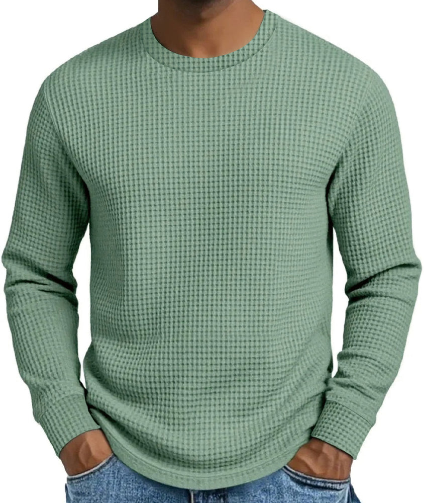 🔥Beliebtes Produkt ！✨Freizeit-Sweatshirt für Herren, schmal geschnitten, Rundhalsausschnitt, langärmelig