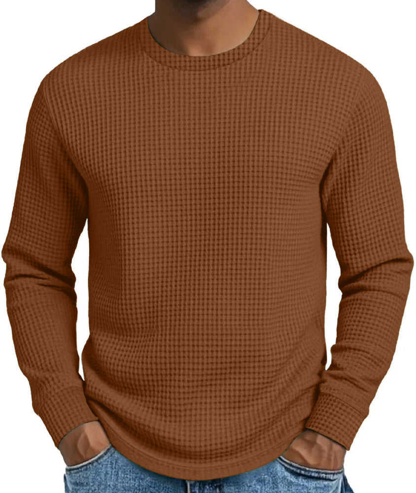 🔥Beliebtes Produkt ！✨Freizeit-Sweatshirt für Herren, schmal geschnitten, Rundhalsausschnitt, langärmelig