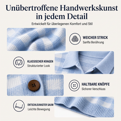 📢🎉50%Rabatt!!!🛍️✨Damen kariierter Strickpullover mit Knopfleiste