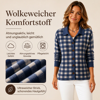 📢🎉50%Rabatt!!!🛍️✨Damen kariierter Strickpullover mit Knopfleiste
