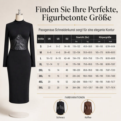 🌟Bestseller reduziert! Nur diese Woche!🌟 Damen Rundhals Langarm Patchwork Figurbetontes Bodycon Strickkleid