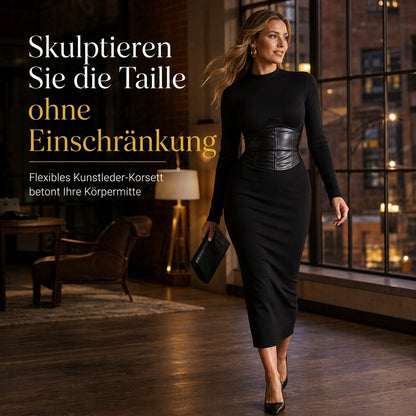 🌟Bestseller reduziert! Nur diese Woche!🌟 Damen Rundhals Langarm Patchwork Figurbetontes Bodycon Strickkleid