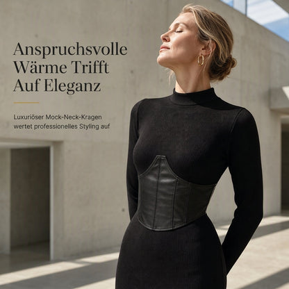 🌟Bestseller reduziert! Nur diese Woche!🌟 Damen Rundhals Langarm Patchwork Figurbetontes Bodycon Strickkleid